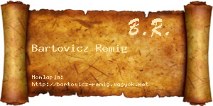 Bartovicz Remig névjegykártya